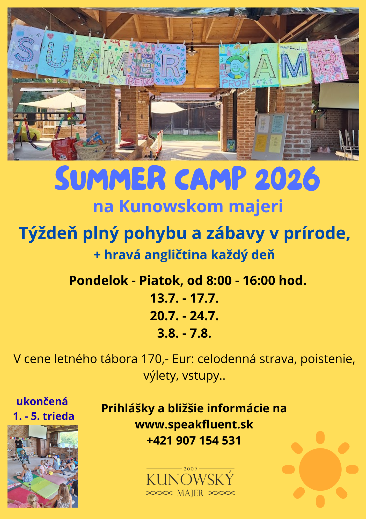 letný tábor angličtiny pre deti